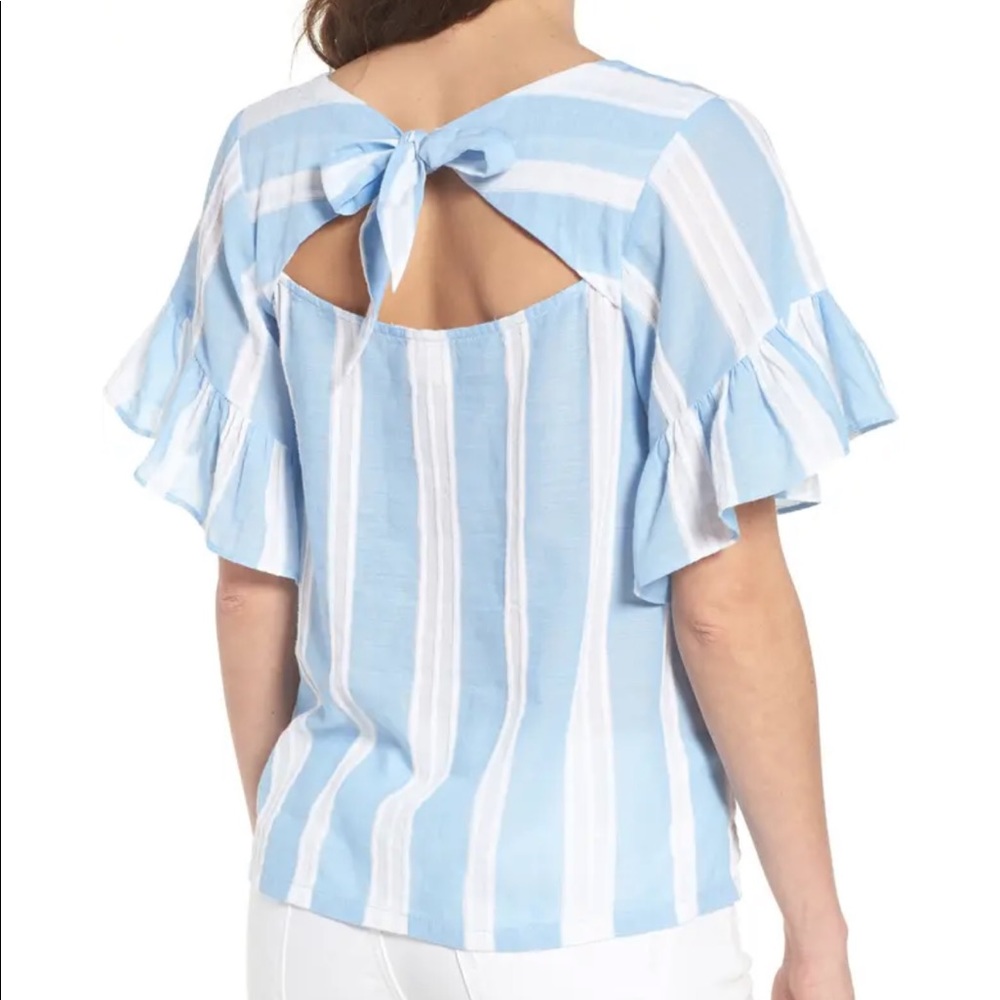 BP Striped Tie Back Blouse - Size XS.